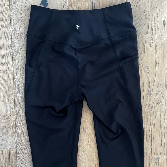 Old Navy Powersoft Black Leggings Pocket High Rise Women Medium Compression - Picture 3 of 7